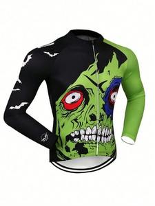 Maillot de Ciclismo Personalizado para Hombre, Manga Larga, Corte Ajustado, Transpirable, Secado Rápido, Ecológico, Anti-UV, 100% Poliéster - Product Image 2