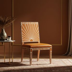 Decorative Luxury Bone Inlay Resin <b>Chair</b> Featuring Smooth Finish And <b>Hand</b> Inlaid Art Details - Product Image 1