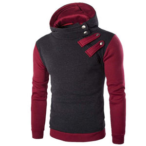 Sweat-shirt à capuche pour homme, coupe ajustée, tricoté en polyester et coton, manches classiques, style décontracté automne, color block - Product Image 3