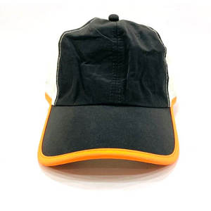 Gorra de Béisbol Negra y Naranja de 6 Paneles, Malla Transpirable, Unisex, Estilo Casual para Exteriores, Diseño con Bloques de Color, Ajustada, Primavera Verano - Product Image 2