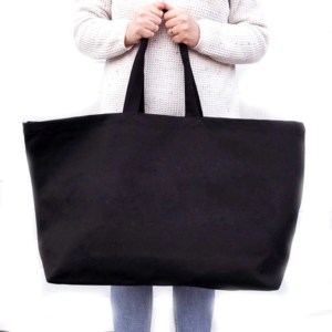Plain Dyed Printed Cotton Canvas Tote Bag Eco Friendly Washable Adjustable Large Capacity Beige Woven Style Water Resistant - Product Image 4