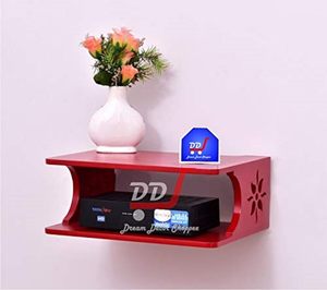 Soporte multiusos para decodificador, estante de pared, belleza en su máxima expresión, para módem Wi-Fi, estante de exhibición para sala de estar y dormitorio (rojo) - Product Image 1