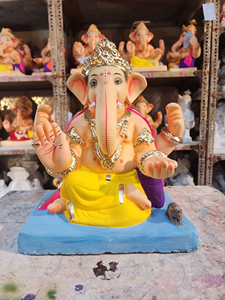 Ídolo Decorativo de Resina Ecológica Pintado a Mano del Dios Ganesha, Ganpati Murti para Celebraciones Festivas, Ganesh Chaturthi Pooja 12 - Product Image 5