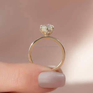 IGI/GIA Lab Grown Cut Diamond Vintage 14K Anillo de boda/compromiso amarillo Unisex Oro blanco fino para fiesta de aniversario-Worthy - Product Image 3