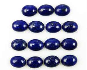พลอยลาพิส ลาซูลีทรงรีแบบคาโบชอง ขนาดมาตรฐาน  ไม่ผ่านการปรับแต่ง  พร้อมใบรับรอง  สำหรับทำเครื่องประดับ - Product Image 1