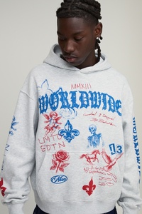 Sweat-shirt à capuche personnalisé pour homme OEM DTF, imprimé avec un motif graphique, streetwear décontracté à manches longues pour homme - Product Image 3