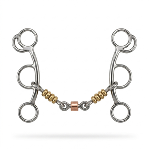Mors de cheval équestre 3 pièces en laiton perlé, embout poli et lisse, disponible dans toutes les sortes et tailles, outil vétérinaire - Product Image 1