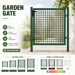 Porte de jardin à une feuille de tuyau rond de 1000 mm x 1000 mm avec serrure - Product Image 1