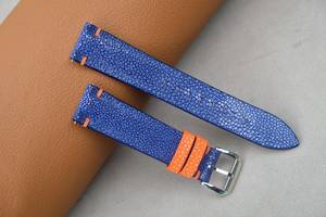 สายนาฬิกาหนังแท้ทำมือหลากสี20มม./18มม. ปรับแต่งโลโก้ได้ตามต้องการ - Product Image 2