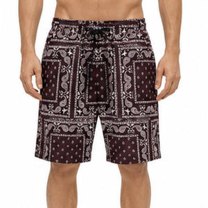 <b>Men's</b> Casual Drawstring Swim Shorts Breathable Eco-Friendly Quick-Drying 100% Polyester Paisley Hawaiian <b>Trunks</b> Pockets Knitted - Product Image 3