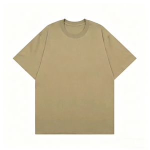 เสื้อยืดโอเวอร์ไซส์ผู้ชายสุดเทรนดี้ ผ้าฝ้าย 100% แขนสั้น คอกลม สีเทาล้วน สไตล์ลำลอง สตรีทแวร์ ผ้าเจอร์ซีย์ถัก ทรงหลวม ความยาวปกติ - Product Image 2