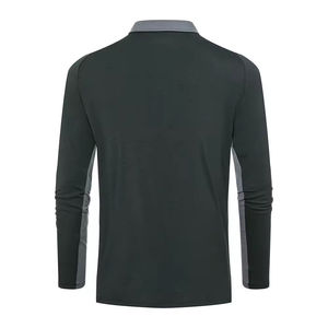 Polo de Manga Larga para Hombre, Corte Ajustado, Color Sólido, Cierre de Tres Botones, Suave, Elástico, Transpirable, Ligero, Informal, para Uso Diario - Product Image 4
