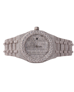 Relojes de Lujo Certificados de Acero Inoxidable con Diamantes, Esfera Blanca, en Oferta, Última Moda Hip Hop, Movimiento de Cuarzo Inteligente - Product Image 1