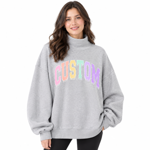 Buy Premium <b>Mock</b> Neck Short Set Women Oversized Custom Fashion Clothing Wholesale Casual Comfortable Outfit - Product Image 6