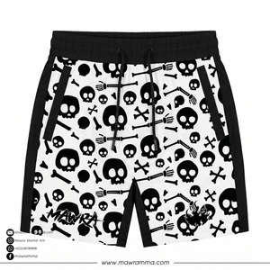Pantalones Cortos de MMA MAWKA para Hombre, Estampado de Calavera, Secado Rápido, Corte Regular, Blanco y Negro, Impresión por Sublimación, Pantalones Cortos 2 en 1 Unisex - Product Image 3