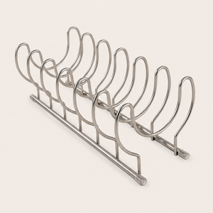 Trending Stainless Steel Kitchen <b>Pot</b> Lid Organizer Pan Rack for Cabinet Storage & Countertop Plate <b>Holder</b> & Bakeware Rack - Product Image 1