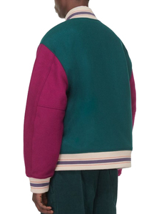 Vestes universitaires personnalisées pour hommes en gros – Style football et baseball avec broderie de logo sur le devant, options vierges - Product Image 2