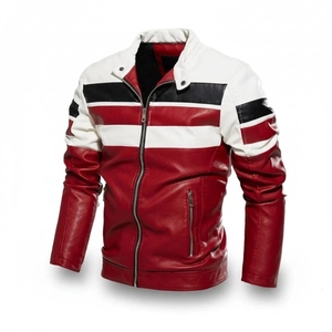 Veste en cuir pour moto pour homme de qualité supérieure personnalisée - Style motard - Imperméable - Coupe-vent - Manches longues - Protection hivernale - 240g - Product Image 1