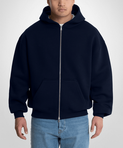 Sudadera con Capucha Oversize Casual de Algodón Premium 100% de 380 GSM con Cremallera Completa, Diseño Liso, Antiarrugas, Ecológica, Venta al por Mayor OEM para Invierno - Product Image 4