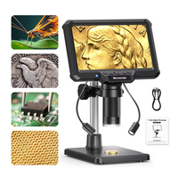 Microscopio Digital LCD MK7-Z33 con Pantalla IPS de 7 Pulgadas, Aumento de 50X-1000X y 8 Luces LED