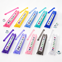 Support de Mahjong Américain Portable en Acrylique Transparent de 18 Pouces, Durable et Moderne, avec 4 Supports de Tuiles pour Soirées de Jeu en Club de Mahjong