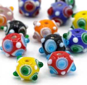 ลูกปัดแก้วแฮนด์เมดลายจุดและลายตาแมวทรงกลมสำหรับทำเครื่องประดับ DIY - Product Image 5