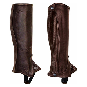 Best Quality Black Color Horse Riding Leather Full <b>Chaps</b> Pakistan Manufacturer Custom Made <b>Half</b> Leather <b>Chaps</b> - Product Image 4