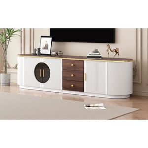 Mobile TV Moderno Minimalista U Can 70.8 con 3 Cassetti e 1 Ripiano, Maniglie in Metallo, Centro Intrattenimento per TV fino a 80 Pollici - Product Image 5