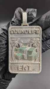 Colgante Personalizado de Moissanita Natural con Logotipo y Letra Inicial, Estilo Hip Hop, Plata de Ley 925, Joyería Fina, Colgantes y Dijes - Product Image 3