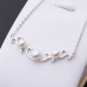 Collier pendentif simple multi-perles en argent S925 pour bijoux DIY avec 5-7 perles pour clavicule 300 - Product Image 3