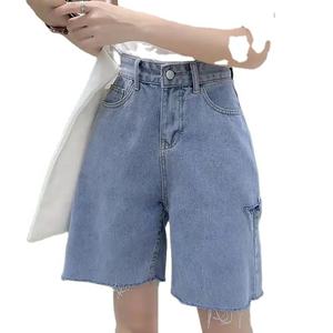 Nueva llegada de moda Verano Mujeres Stretch Denim Jeans Bolsillos Cintura alta Booty Shorts Tallas grandes Ropa de mujer - Product Image 1