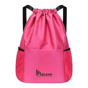 New Custom All Colors Nylon <b>Drawstring</b> Front Pocket Bag Lightweight Sports Storage Bag Laptop <b>Backpack</b> for Business and School - Product Image 4