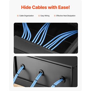 50 Lbs Max Load-Bearing <b>Lockable</b> 4U Rack Mount <b>Drawer</b> Sliding Cable Management Hole Case Server Cabinet Organizer - Product Image 4