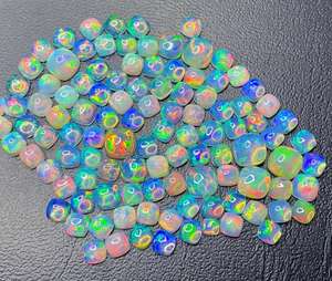 Opalite d'Éthiopie en forme de paine de sucre, cabochons Welo, opale multicolore, lot de pierres précieuses de 4 mm à 6 mm, opale naturelle pour la création de bijoux - Product Image 5