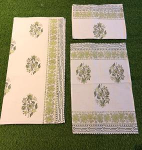 100% Cotton Hand Block Print Cotton Waffle <b>Towel</b> <b>Set</b> Blue Daisy Floral Vine Border Jaipuri <b>Bath</b> Hand <b>Towel</b> Stripe Bulk OEM Whole - Product Image 1