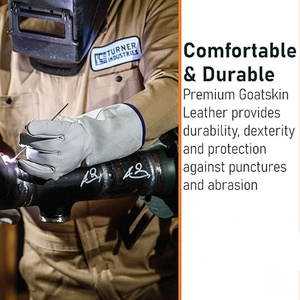 Gants de sécurité industriels robustes de haute performance en cuir de vachette pleine fleur avec grain de chèvre pour soudage TIG, lutte contre l'incendie et barbecue - Product Image 3