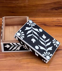 Rectangular Bone Inlay Jewelry Box Artisan Jewelry <b>Keeper</b> for <b>Ring</b> Earrings Pendants Bangles Decorative Organizer Home Accessory - Product Image 5