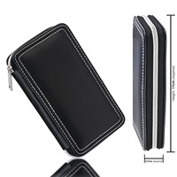 Étui de rangement pour pinces à extensions de cils, 12 compartiments, en cuir PU, pochette de rangement, idéal pour les voyages, porte-outils pour cils, portable