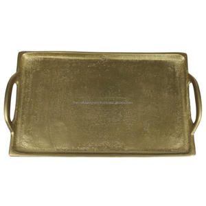 Plateau de luxe pour décoration de mariage avec poignée, plateaux décoratifs pour la présentation de la table de restaurant - Product Image 6