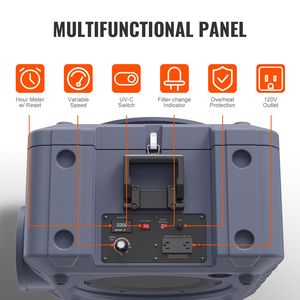 Depuratore d'Aria Commerciale Impilabile da 800 CFM con Filtrazione a 3 Stadi MERV10, Carbonio, HEPA H13, Purificatore d'Aria Negativa, Capacità 3000+ CFM - Product Image 2