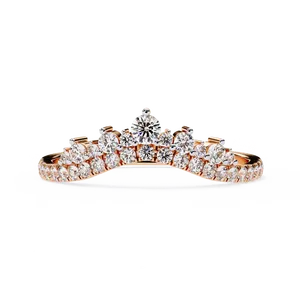 Anillo de Diamantes Cultivados en Laboratorio con Corona Curva, Oro Sólido de 10K, 14K, 18K, Unisex, Tiara, Anillo de Boda, Certificado IGI, Joyería Fina, Regalo - Product Image 5
