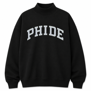 <b>Top</b> Quality PHIDE Black <b>Mock</b> <b>Neck</b> Sweatshirt Women's Casual Plain dyed Eco-Friendly Letter Print Wholesale Price In OEM Service - Product Image 1