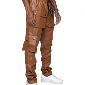 ELYSIAN INDUSTRIES <b>Men</b> <b>Leather</b> <b>Pants</b> Casual Straight Fit Mid Waist Midweight Eco-friendly High-quality Daily Wear Classic Winter - Product Image 6