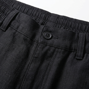 Pantalon de jogging décontracté pour homme, noir, taille élastique avec cordon de serrage, poches latérales, léger et respirant, collection printemps - Product Image 5