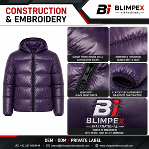 Veste à capuche matelassée unisexe personnalisée, réfléchissante, durable, en toile, zippée, sportive, coupe-vent, décontractée, imperméable et à séchage rapide - Product Image 2