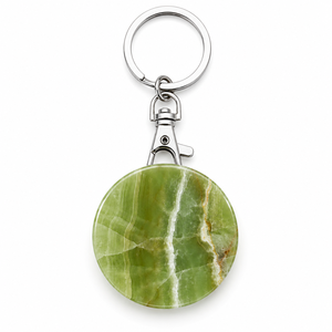 Green Onyx Crystal <b>Key</b> Chain Round Stone Keyring Metal Clasp Pendant for Wedding Gift 2026 best impex Pakistan - Product Image 4