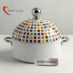 Luxury Colourful Lid Stainless Steel Casserole Hot Pot Food <b>Warmer</b> Serving Dish Insulated Double Wall <b>Buffet</b> Hotpot Stock Pots - Product Image 1