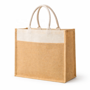 Bolsa de Compras Reciclable de Juco Laminado Premium con Asas Acolchadas, Reutilizable y Ecológica, Impresa con Serigrafía para Comercio Minorista - Product Image 1