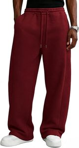 <b>Men's</b> Casual <b>Baggy</b> Sweatpants Wide Leg Fleece Joggers Loose Cotton Pants Drawstring Waist Lounge <b>Trousers</b> with Pockets - Product Image 3