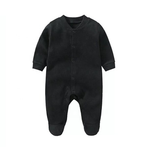 Peleles de algodón de alta calidad para bebés, monos con botones y cuello redondo para bebés, cálidos e informales - Product Image 5